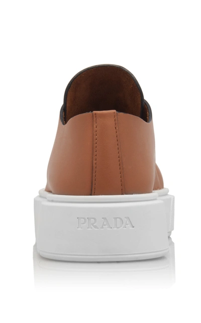 Shop Prada Women's Minimal Leather Trainers In Black,white