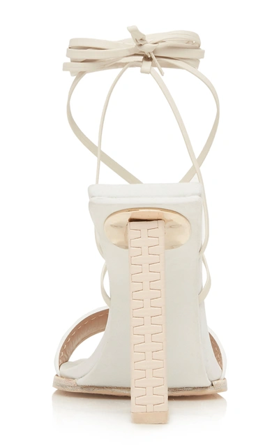 Shop Jacquemus Les Adours Hautes Leather Sandals In White