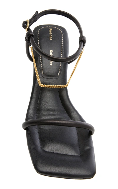 Shop Proenza Schouler Chain-embellished Leather Sandals In Black