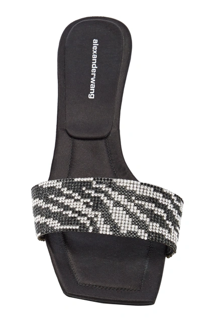 Shop Alexander Wang Women's Jessie Leopard-print Crystal-embellished Leather Sandals In Black/white
