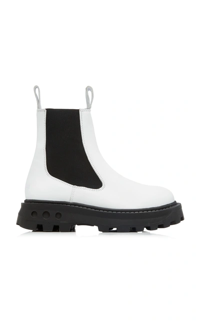 Shop Simon Miller Scrambler Leather Ankle Boots In White
