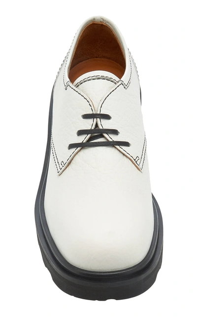 Shop Marni Leather Lace-up Oxfords In White
