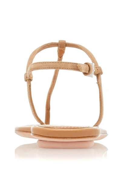 Shop Prada Women's Suede Sandals In Neutral