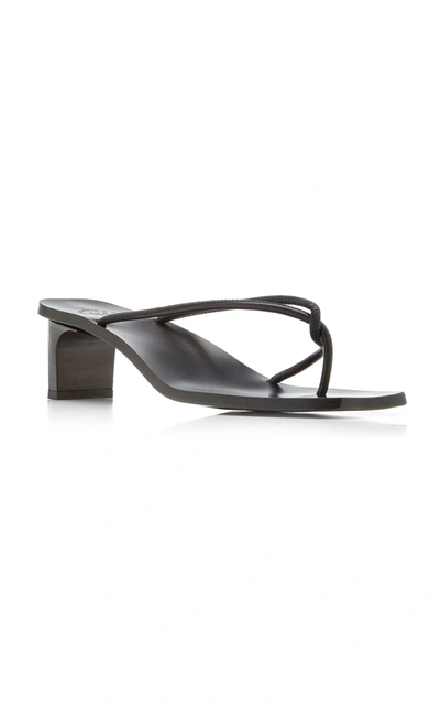 Shop Atp Atelier Panza Leather Sandals In Black