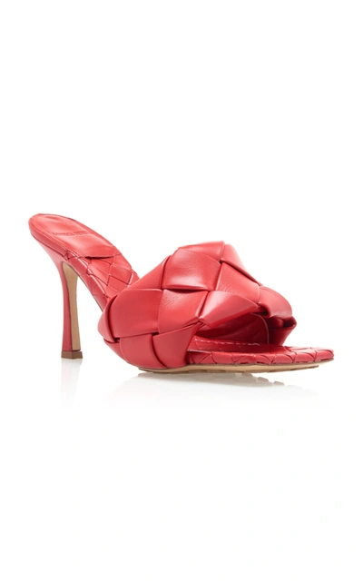 Shop Bottega Veneta Lido Sandals In Red