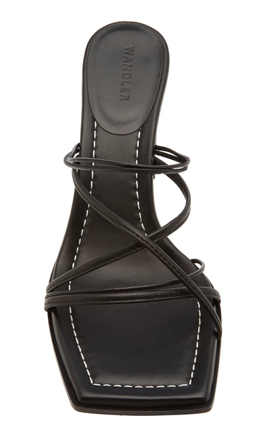 Shop Wandler Joanna Two-tone Leather Sandals In Black