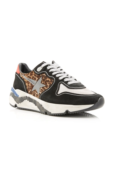Shop Golden Goose Women's Running Sole Printed Calf Hair; Leather And Mesh Sneakers In Multi
