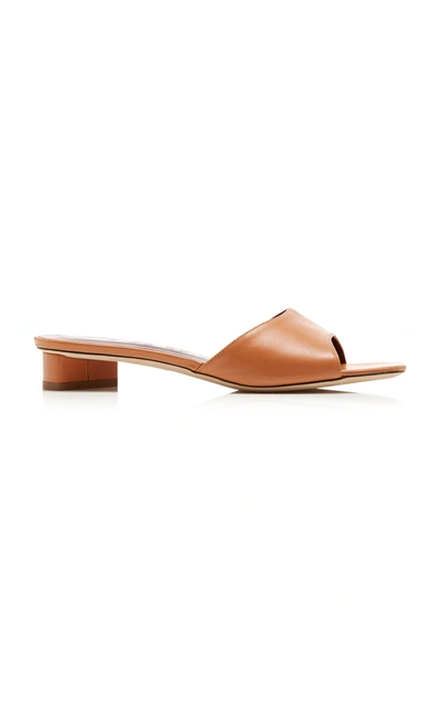 Shop Staud Simone Leather Sandals In Brown