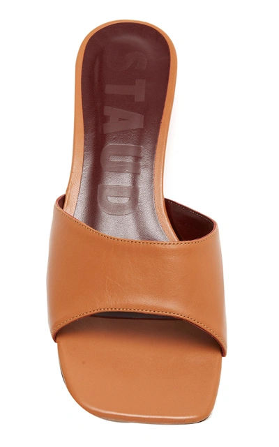 Shop Staud Simone Leather Sandals In Brown