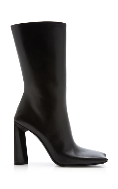 Shop Balenciaga Women's Moon Leather Ankle Boots In Black