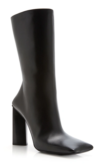 Shop Balenciaga Women's Moon Leather Ankle Boots In Black