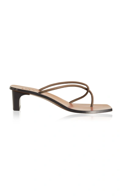 Shop Atp Atelier Panza Leather Sandals In Brown