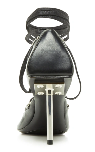 Shop Balenciaga Corset Leather Mule Pumps In Black
