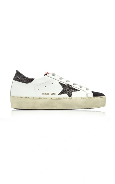 Shop Golden Goose Women's Hi-star Leather Sneakers In Black,white