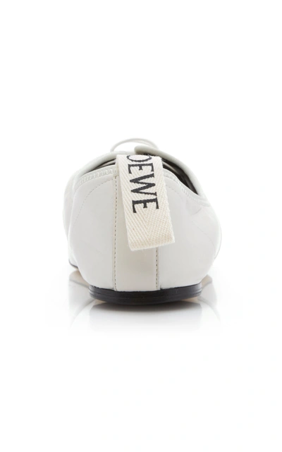 Shop Loewe Women's Leather Oxford Shoes In White