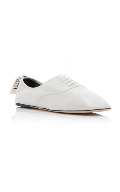 Shop Loewe Women's Leather Oxford Shoes In White
