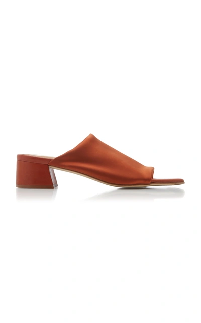 Shop Miista Caterina Lycra Heeled Slide In Red