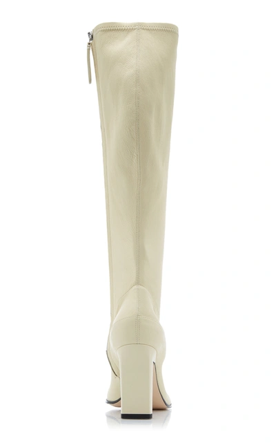 Shop Wandler Women's Lesly Leather Tall Boots In Ivory