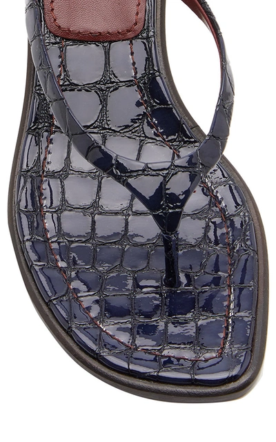 Shop Sies Marjan Alix Croc-effect Leather Sandals In Navy