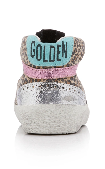 Shop Golden Goose Women's Mid-star Leopard Leather Sneakers In Multi