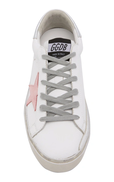 Shop Golden Goose Hi Star Platform Leather Sneakers In White