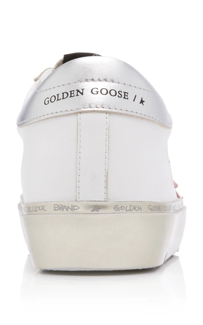 Shop Golden Goose Hi Star Platform Leather Sneakers In White