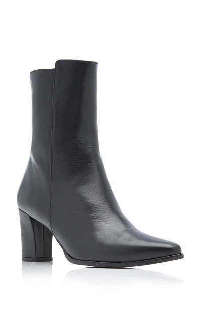 Shop Flattered Teddie Leather Ankle Boots In Black