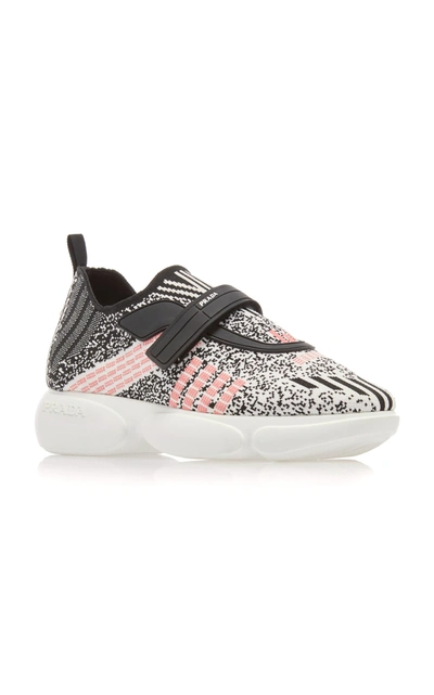 Shop Prada Cloudbust Metallic Stretch-knit Sneakers In Multi