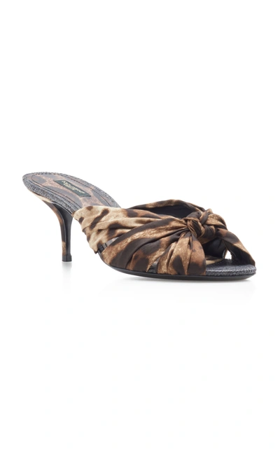 Shop Dolce & Gabbana Printed Twill Sandals In Animal