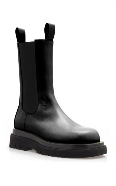 Bottega Veneta Chelsea Leather Ankle Boots In Black