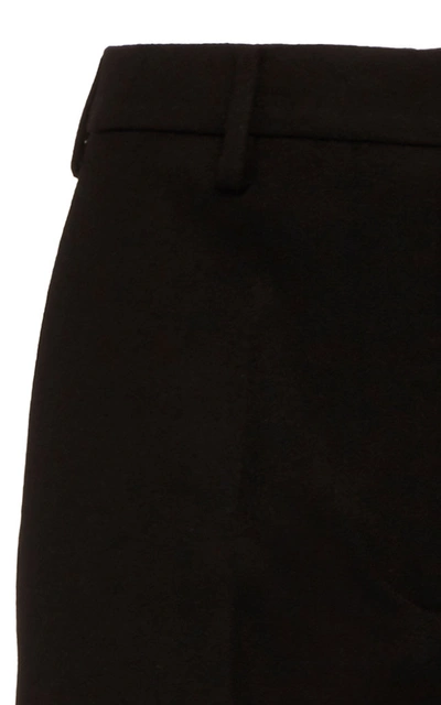 Shop Prada Straight-leg Wool Trousers In Black