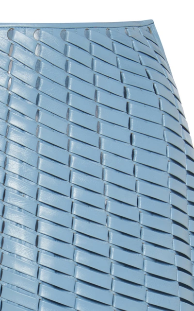 Bottega Veneta Intrecciato Weave A-line Skirt In Blue