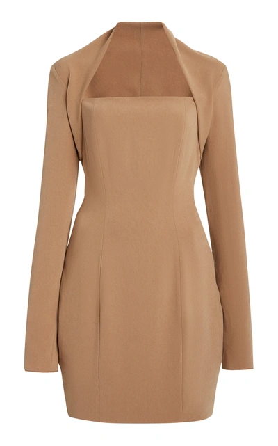 Nanushka Women's Maria Jersey Mini Dress In Brown
