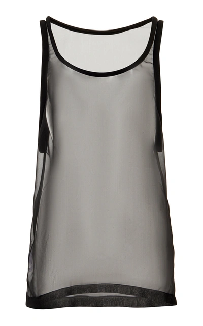 Shop Valentino Women's Sheer Silk Tank Top In Black