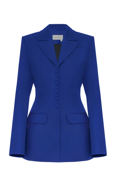 Shop Aleksandre Akhalkatsishvili Boxy Wool-blend Blazer In Blue