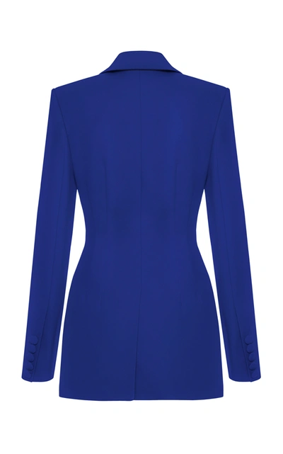 Shop Aleksandre Akhalkatsishvili Boxy Wool-blend Blazer In Blue