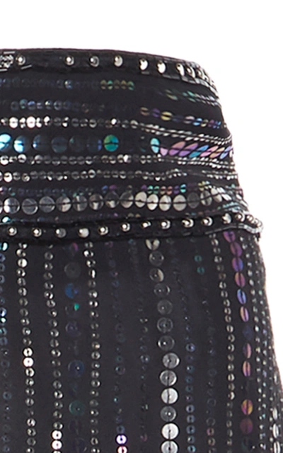 Shop Dundas Women's Sequin-embellished Silk Georgette Maxi Skirt In Black