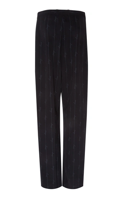 Shop Balenciaga Pinstriped Twill Straight-leg Pants In Print