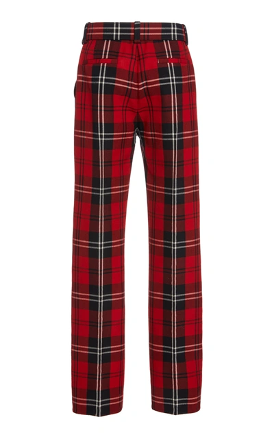 Shop Marc Jacobs Plaid Wool-blend Straight-leg Pants