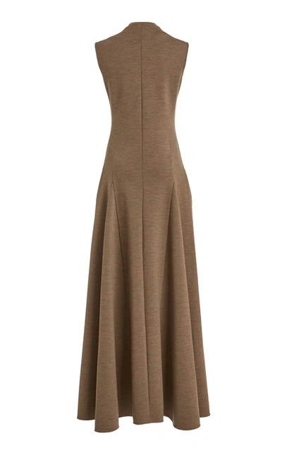 Shop Jil Sander Women's Nicole Zip-detailed Wool Maxi Dress In Brown