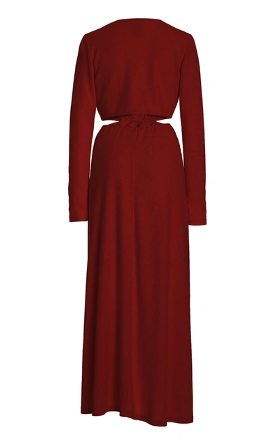 Shop Acler Women's Brighton Cutout Jersey Dress In Burgundy