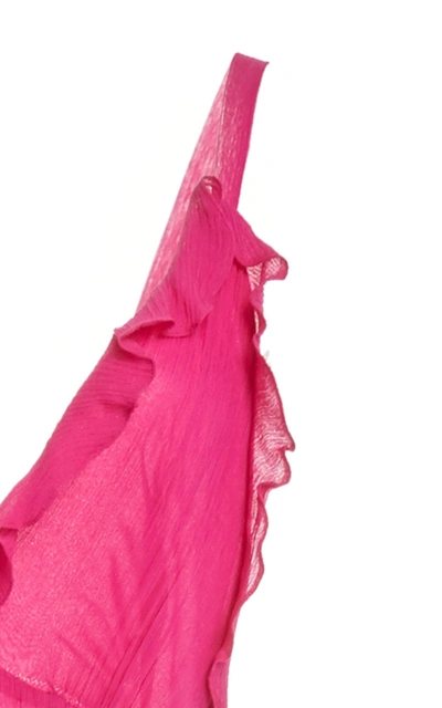 Shop Alexis Tasha Ruffled Tiered Chiffon Maxi Dress In Pink