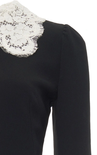 Shop Dolce & Gabbana Women's Nero Lace-trimmed Cady Dress In Black