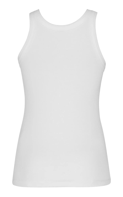 Totême Espera Ribbed Stretch Cotton-blend Top In White