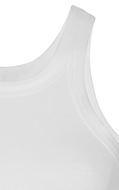 Totême Espera Ribbed Stretch Cotton-blend Top In White