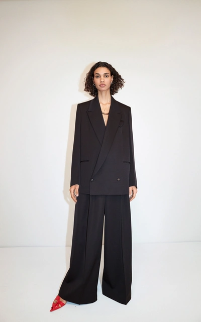 Shop Bottega Veneta Women's Oversized Wool Blazer In Black