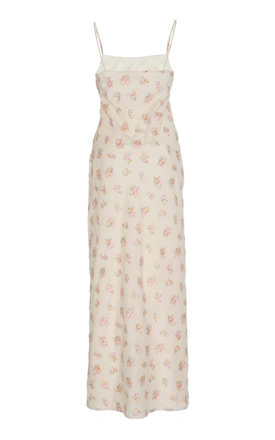 Shop Maggie Marilyn Dressed In Best Floral-embroidered Cotton-blend Midi Dress In Print