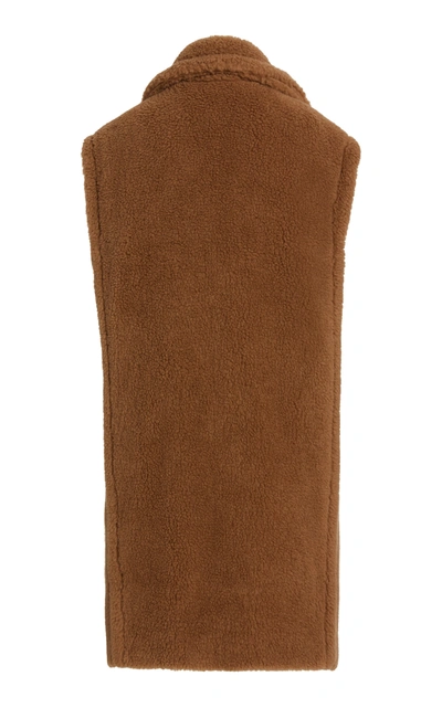Shop Max Mara Women's Alce Oversized Camelhair And Silk-blend Vest In Brown