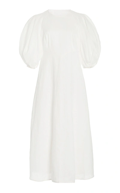 Shop Zimmermann Women's Linen Midi Day Dress In White