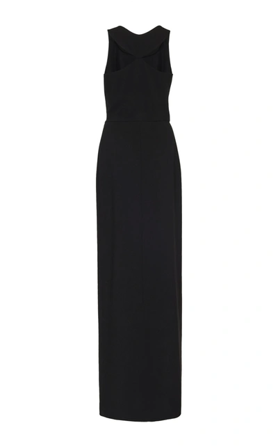 Shop Givenchy Cutout Wool Maxi Dress In Black